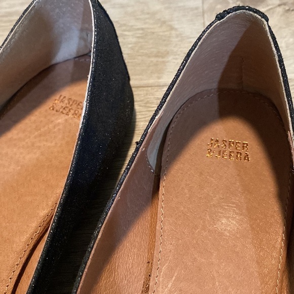 Anthro Jasper & Jerra Embellished Black Flats - Picture 3 of 6